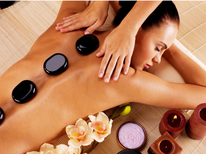 Back and Neck treatment with hot stones